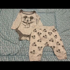 Disney Baby Long Sleeve Mickey Mouse Onesie&Pants